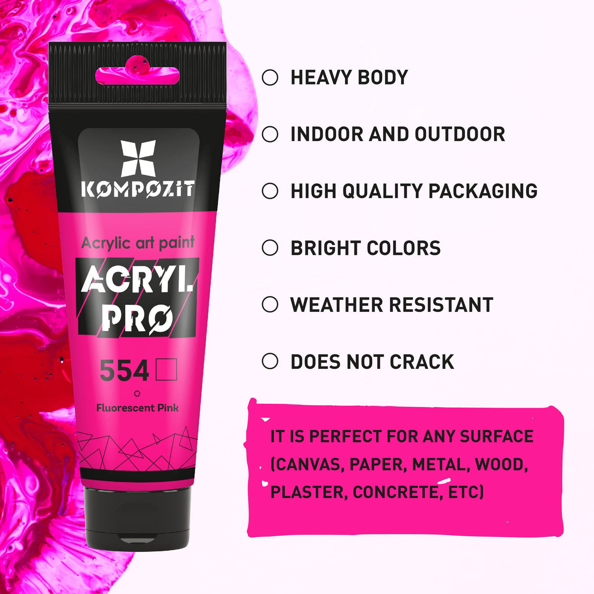 ACRYL PRO ART Kompozit fluoreszkáló akrilfesték 75 ml