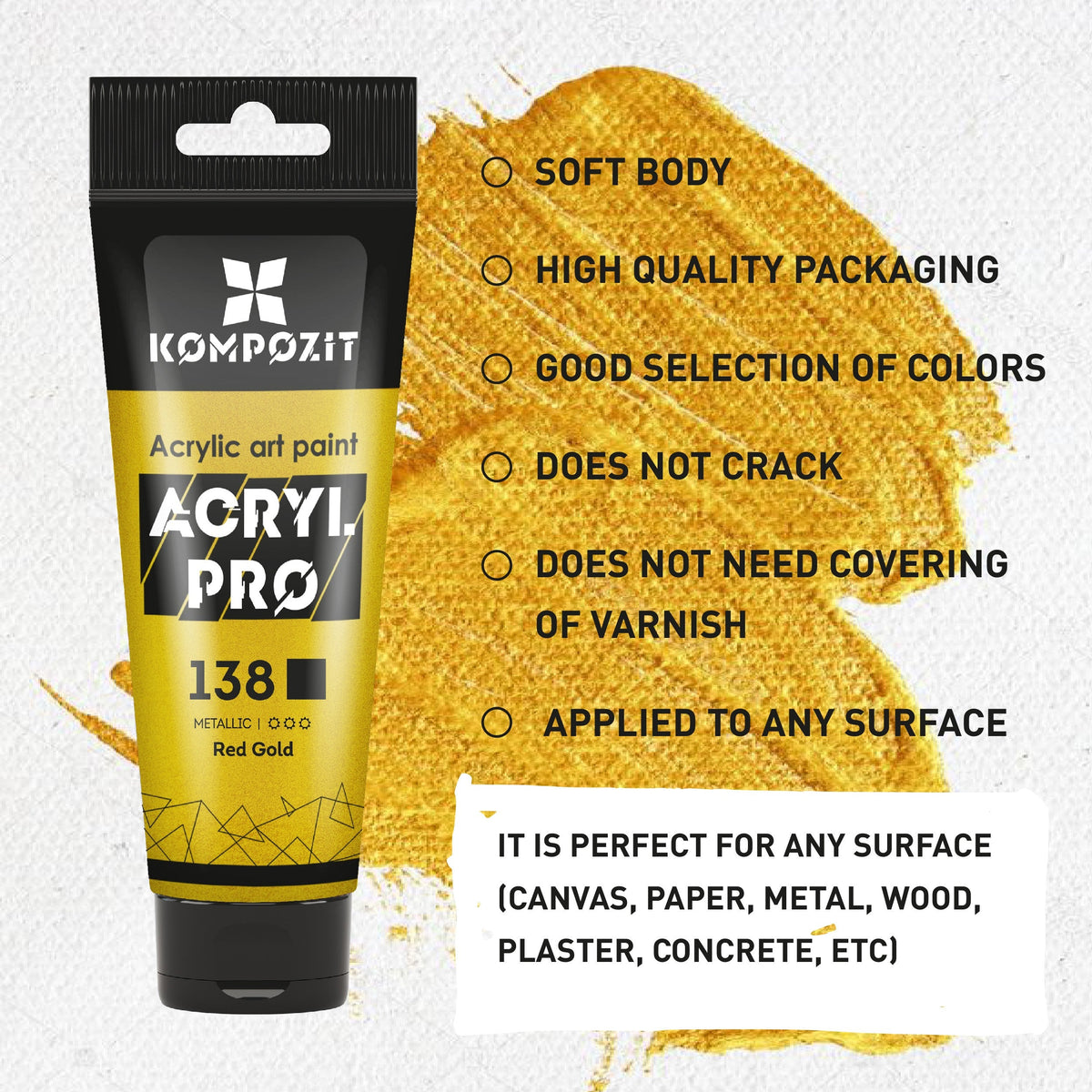 ACRYL PRO ART Kompozit fém akril festék 75 ml