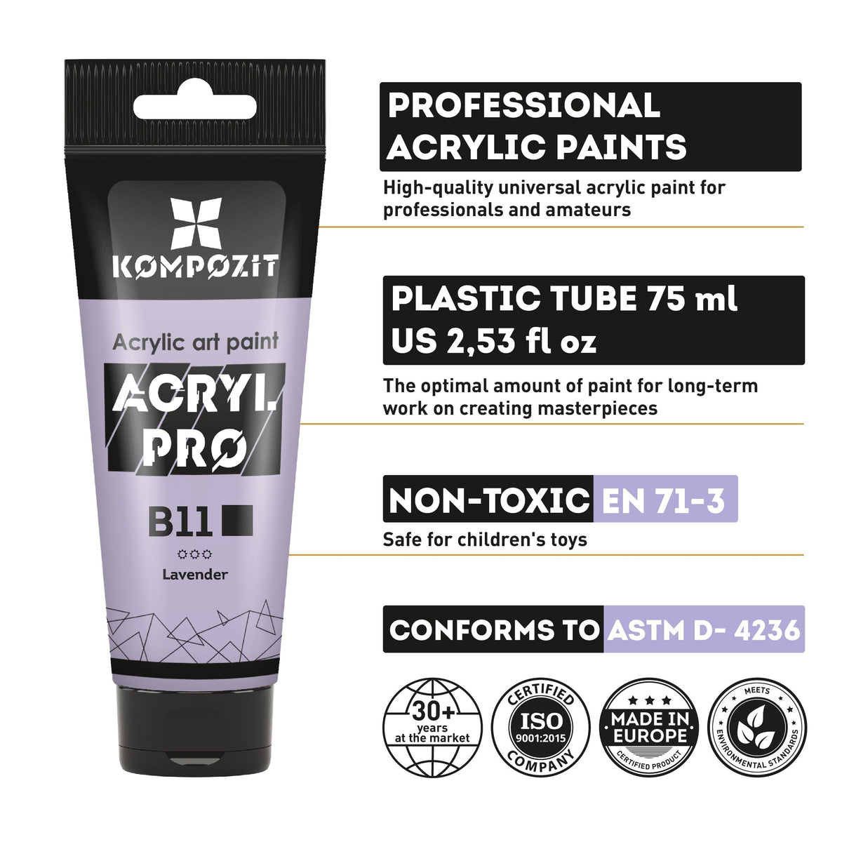 Pasztell akrilfesték ACRYL PRO ART Kompozit 75 ml