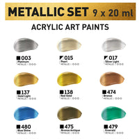 Fém akril festékkészlet ACRYL PRO Kompozit 9x20 ml