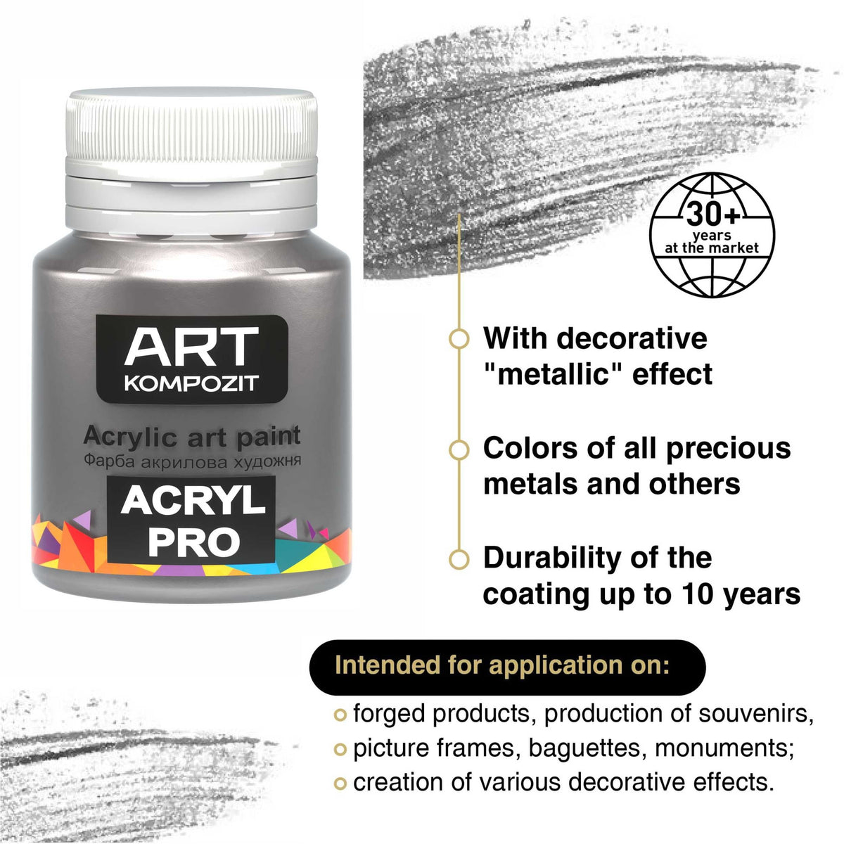 Fém akril festékkészlet ACRYL PRO Kompozit 9x20 ml