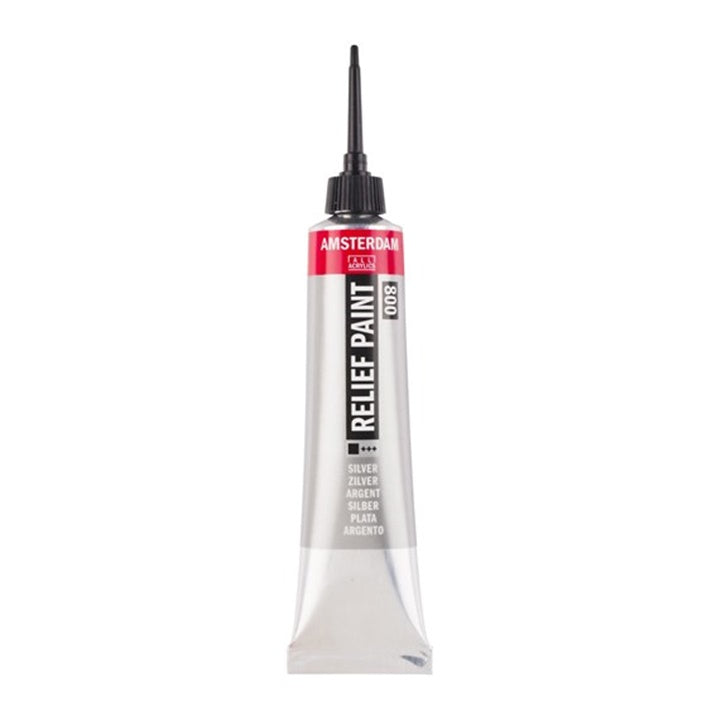 Contour AMSTERDAM Relief festék 20 ml – ezüst