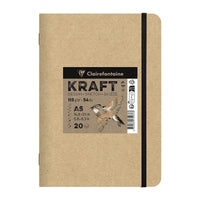 Kraft vázlatfüzet CLAIREFONTAINE 115 g/m² – A5 – A4, 20 lapos