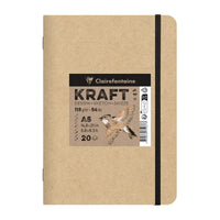 Kraft vázlatfüzet CLAIREFONTAINE 115 g/m² – A5 – A4, 20 lapos