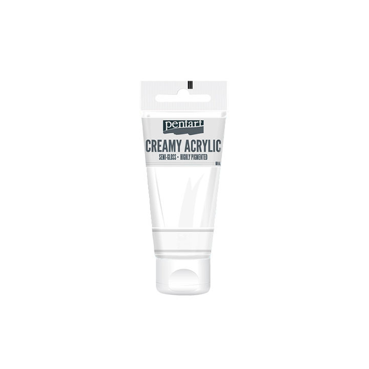 Krémes akrilfesték félfényes Pentart 60 ml – White