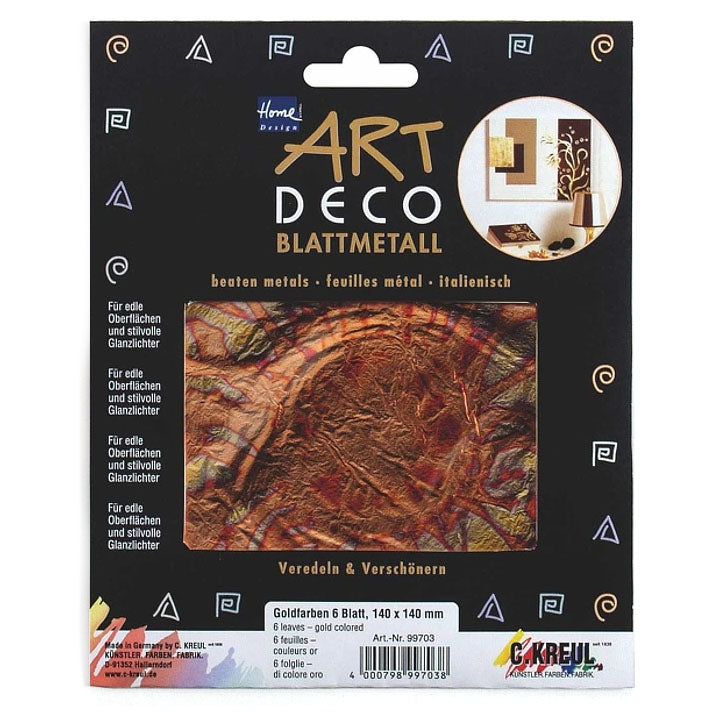KREUL Piros-arany dekoratív fólia virágok 140 x 140 mm 6 db (1)