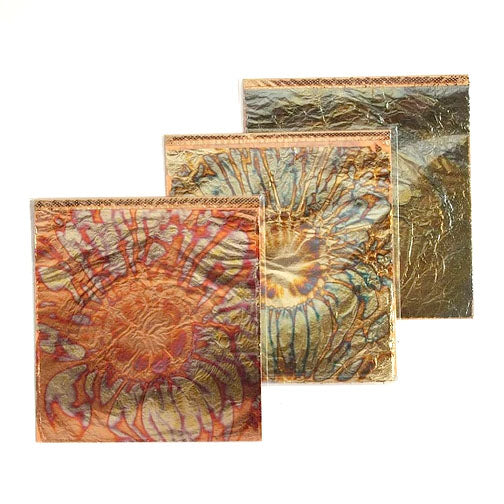 KREUL Piros-arany dekoratív fólia virágok 140 x 140 mm 6 db (2)