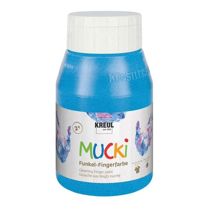 Fényes gyermek ujjfestékek MUCKI 500 ml – gyémántkék