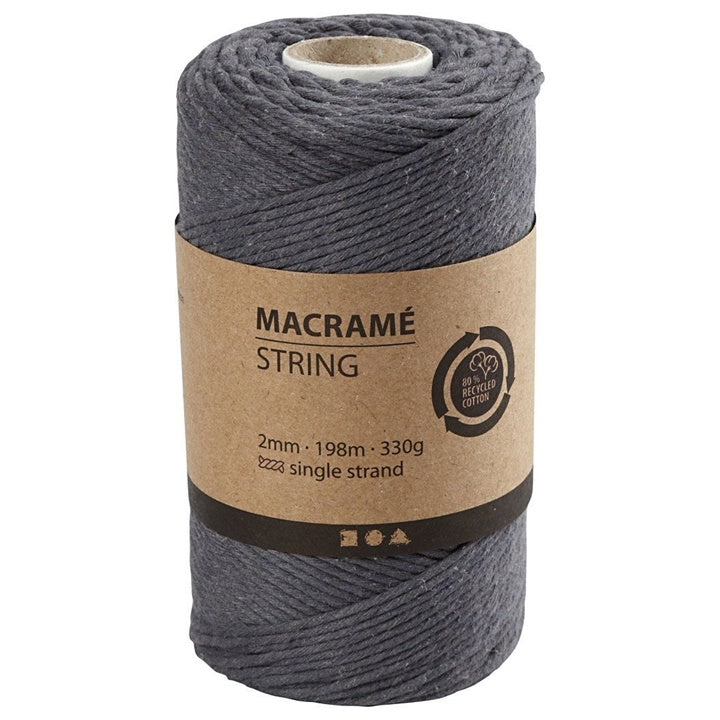 Macramé zsinór 2 mm x 198 m – black