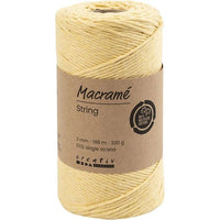 Macramé zsinór 2 mm x 198 m – világossárga