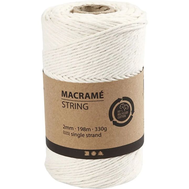Macramé zsinór 2 mm x 198 m - fehér