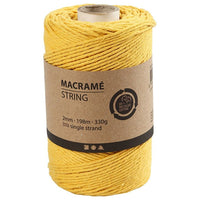 Macramé zsinór 2 mm x 198 m - sárga