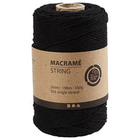 Macramé zsinór 2 mm x 198 m - fekete