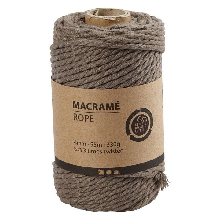 Macramé zsinór 4 mm x 55 m – moss green