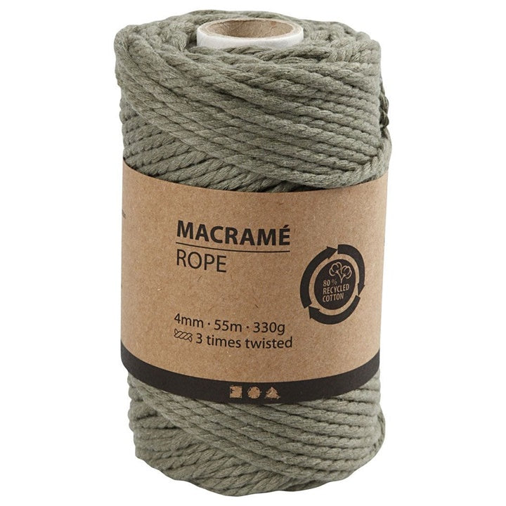 Macramé zsinór 4 mm x 55 m – black