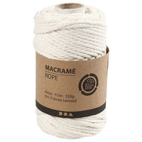 Macramé zsinór 4 mm x 55 m - törtfehér
