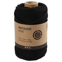Macramé zsinór 4 mm x 55 m - fekete
