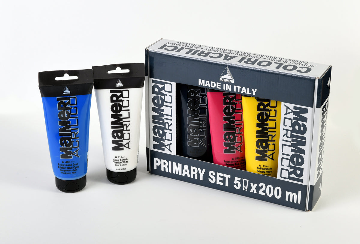 Maimeri Acrilico akrilfesték készlet Primary 200 ml