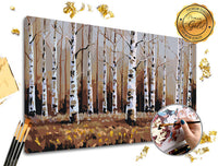 Számfestő készlet PREMIUM GOLD | Nyírfás erdő
