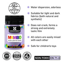 MAMBO pasztell akrilfesték textilhez és bőrhöz 50ml