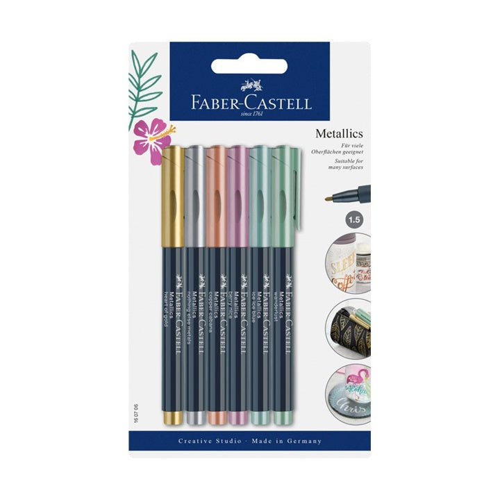 Metalikus markerek Faber-Castell - 6 db