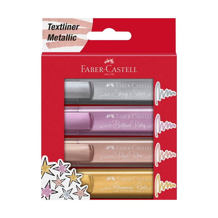 Metalikus szövegkiemelő Faber-Castell 4 db