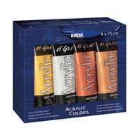 Metallikus akrilfestékek El Greco - Kreul / készlet 4 x 75 ml