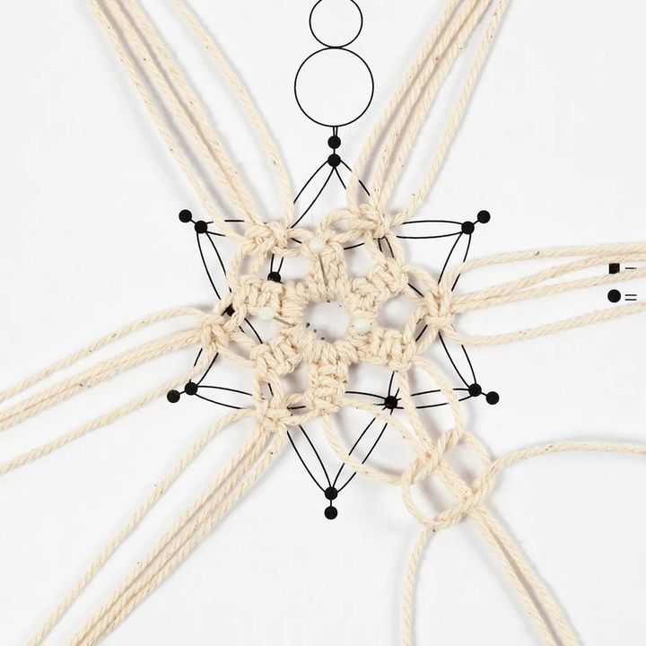 Mini kreatív készlet Macrame hópelyhek (6)
