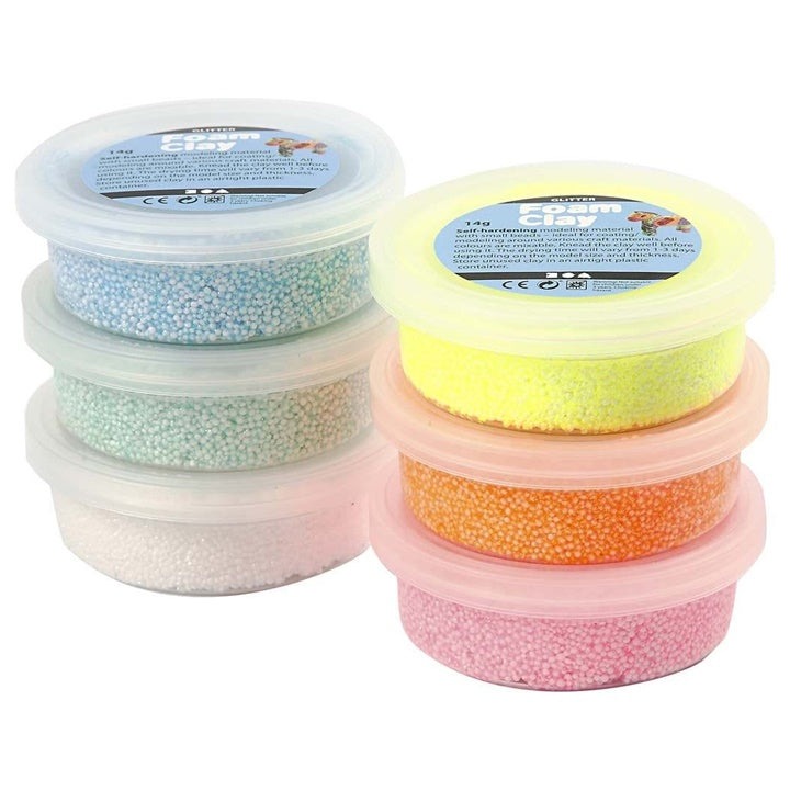 Modellező massza Foam Clay pastel glitter 6 x 14g
