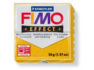 FIMO Effect modellező massza. hőkezelést igénylő - 56 g – Csillogó arany