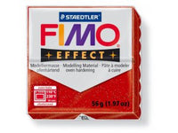 FIMO Effect modellező massza. hőkezelést igénylő - 56 g – Csillogó piros