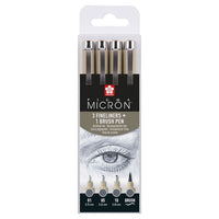 Műszaki tollkészlet Sakura Pigma Micron 3 fineliners a brush pen (1)