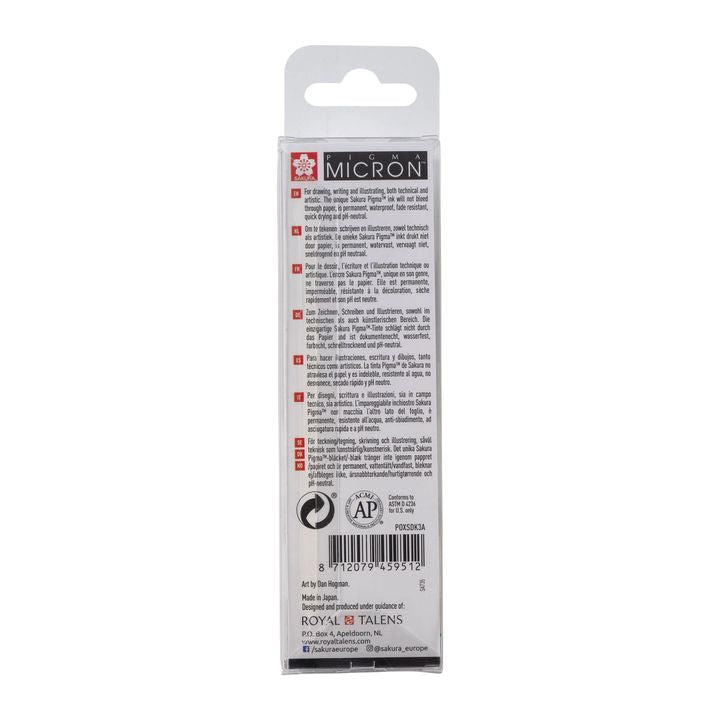 Műszaki tollkészlet SAKURA PIGMA MICRON készlet BROAD 3 db (3)