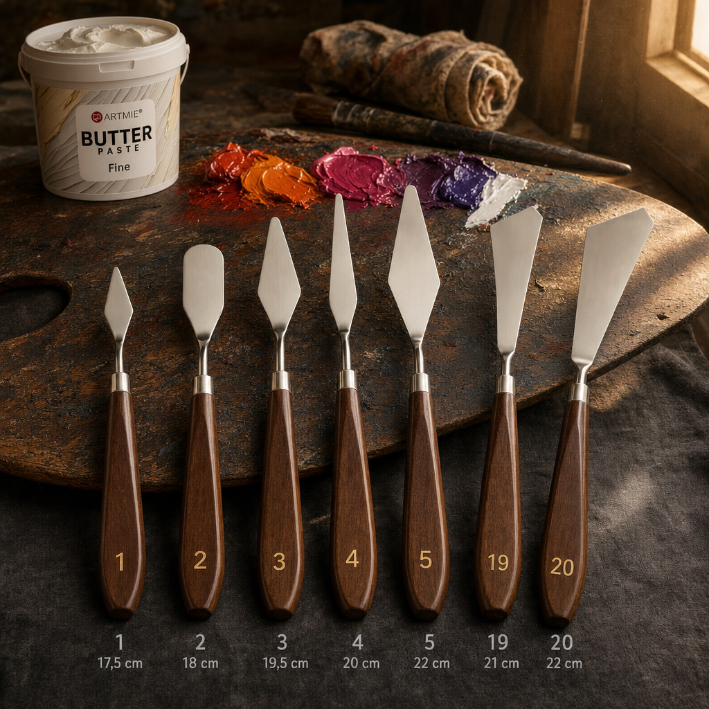 Művészi festőkés és spakli – 20. sz. széles ferde spatula (22 cm)