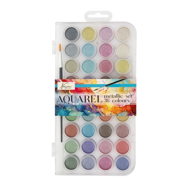 Nassau fém akvarell készlet 36 db + ecset (1)