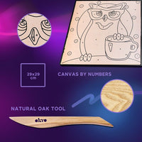 OKTO festmény önkeményedő masszával 30 x 30 cm Bagoly (4)