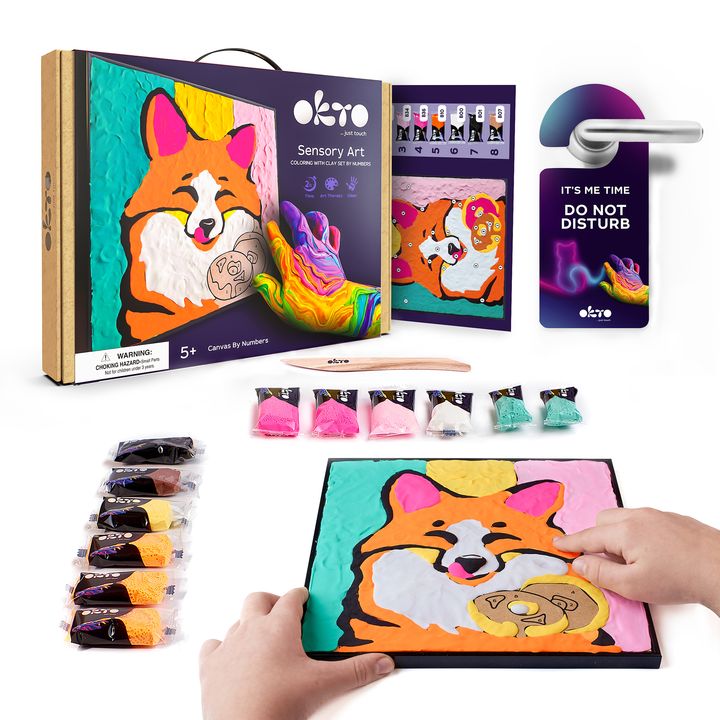 OKTO festmény önkeményedő masszával 30 x 30 cm Fox (2)