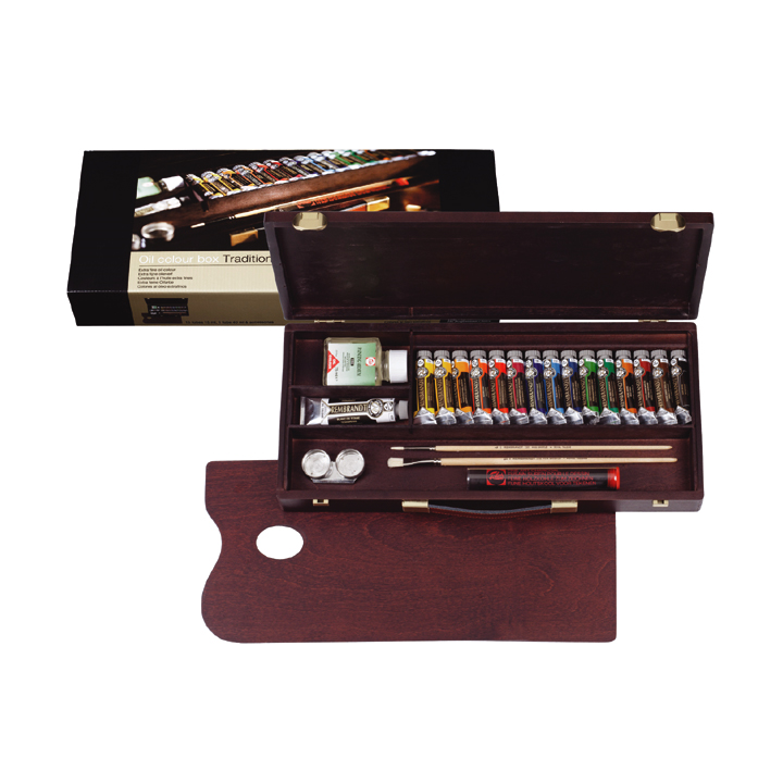 Olajfesték Rembrandt box traditional/15x15ml +1x40ml + kiegészítőkkel