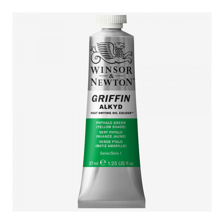 Olajfesték gyorsan száradó Winsor & Newton Griffin Alkyd 37 ml – Phthalo Green [Yellow Shade]