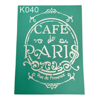 Öntapadós sablon Cafe de Paris 20 x 15 cm