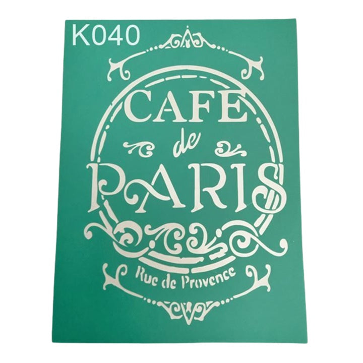 Öntapadós sablon Cafe de Paris 20 x 15 cm