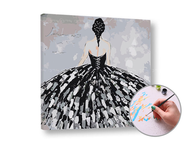 Paint by Numbers - Nő fekete ruhában (2)