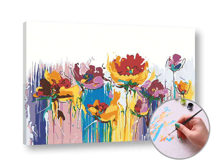 Paint by Numbers SZÍNES VIRÁGOK - közepes nehézségű (2)