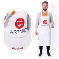 Pamut kötény ARTMIE logóval - fehér színben
