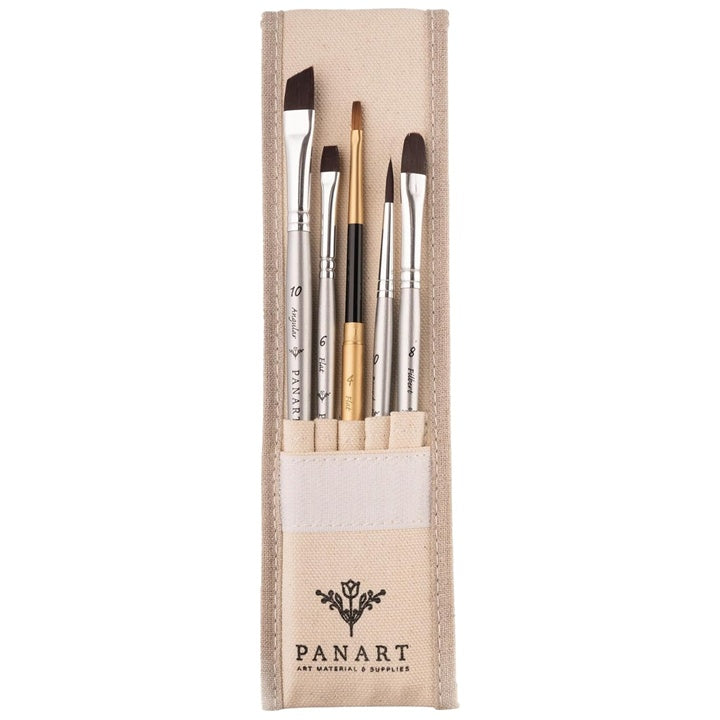 PanArt ATL-02 5 darabos ecsetkészlet pamut tokban