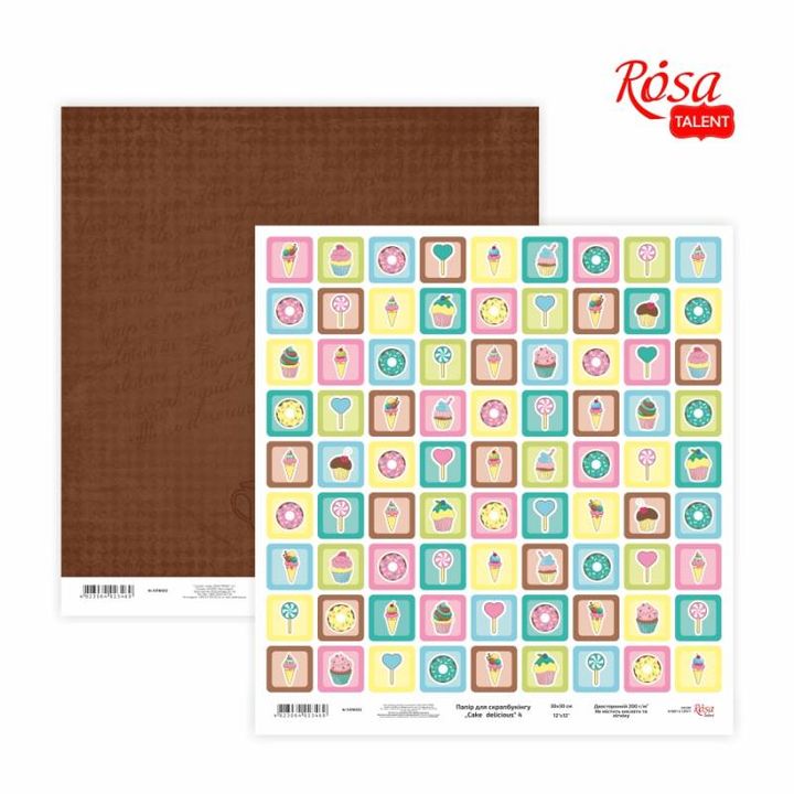 Scrapbook papírok 30.48 x 30.48 cm Cake delicious