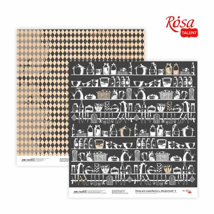 Scrapbooking papírok 30.48 x 30.48 cm Recipe book
