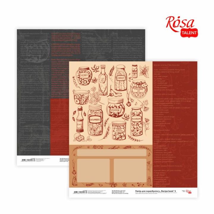 Scrapbooking papírok 30.48 x 30.48 cm Recipe book