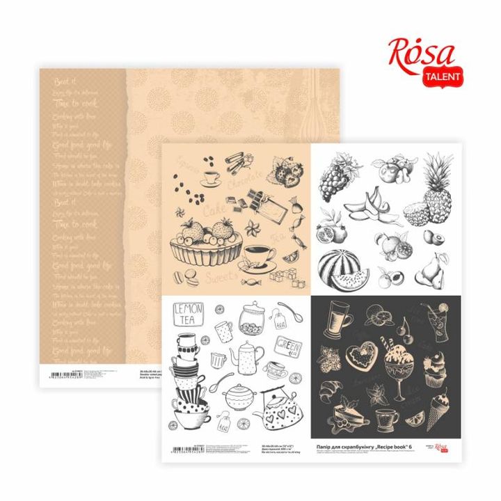 Scrapbooking papírok 30.48 x 30.48 cm Recipe book