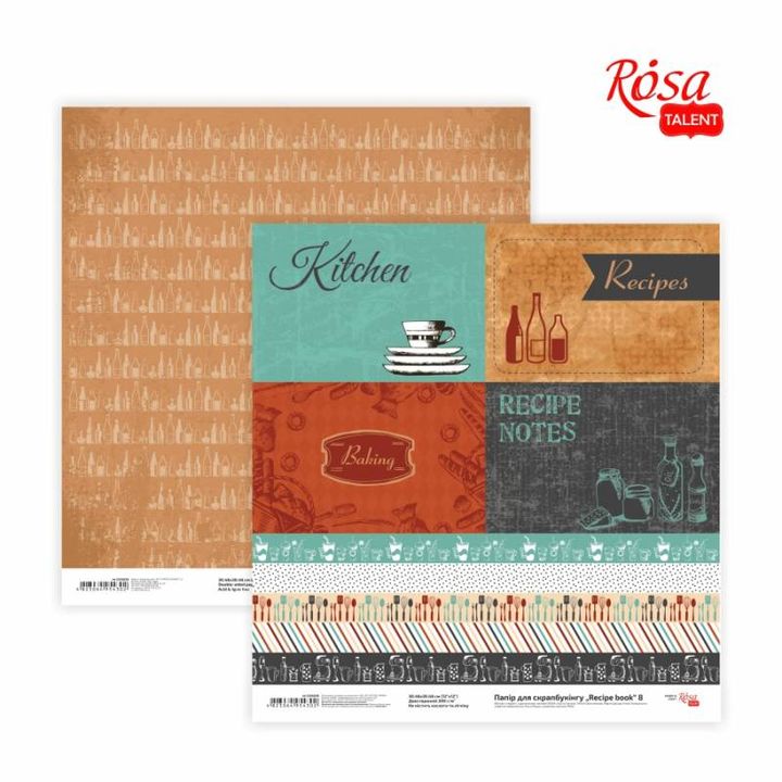 Scrapbooking papírok 30.48 x 30.48 cm Recipe book | különböző motívumok